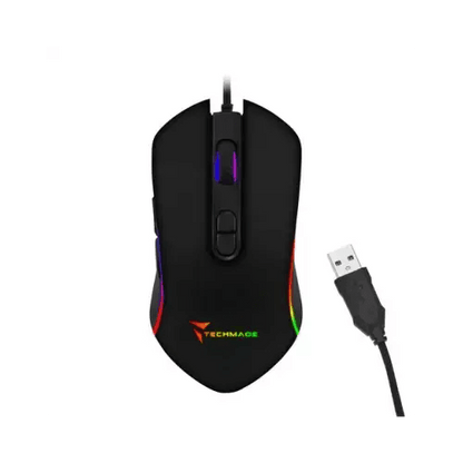 TECHMADE MOUSE GAMING USB LED LIGHT 2400DPI NERO TM-PG-64 - TecnoRoyal