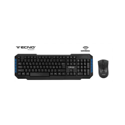 TECNO KIT TASTIERA+MOUSE WIRELESS USB NERO TC-920W RETAIL - TecnoRoyal