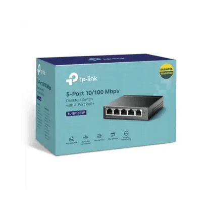 TPLINK HUB SWITCH 5 PORTE CON 4PORTE POE 10/100 TL-SF1005P - TecnoRoyal