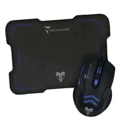 Techmade Kit Mouse USB + Tappetino Gaming Blu - TecnoRoyal