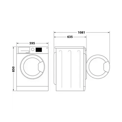 WHIRLPOOL LAVATRICE 10KG 6°SENSO INVERTER A-20% 1400G. FFB 1048 BSV IT - TecnoRoyal