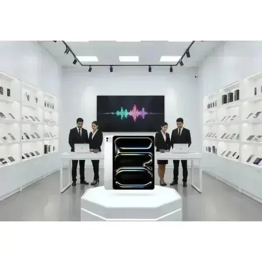 Apple iPad Pro presentato in un elegante showroom con tecnologia avanzata