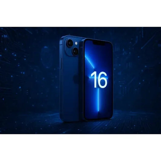 Smartphone Apple in blu con display da 16 pollici e design elegante