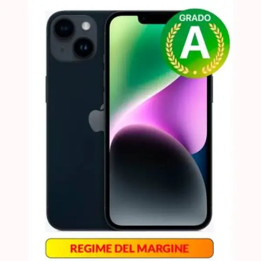 Apple iPhone 14 smartphone con doppia fotocamera posteriore e display edge-to-edge in colore nero