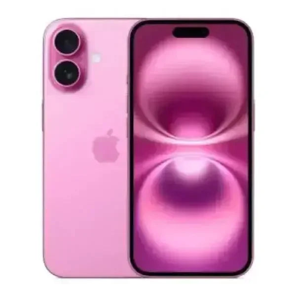 iPhone 16 in rosa con retro in vetro e schermo luminoso da 6,1 pollici