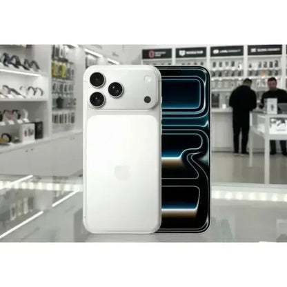 Apple iPhone 17 Pro Max in bianco con design elegante e camera avanzata