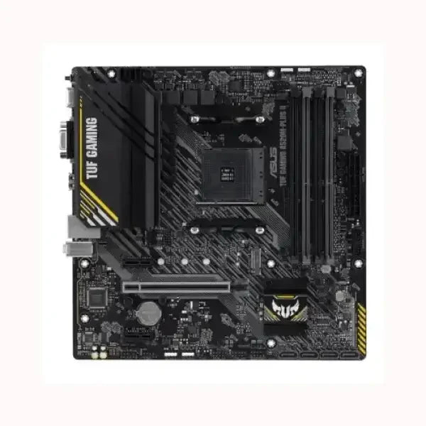 Scheda madre ASUS TUF Gaming nera con slot RAM e supporto per processori AMD