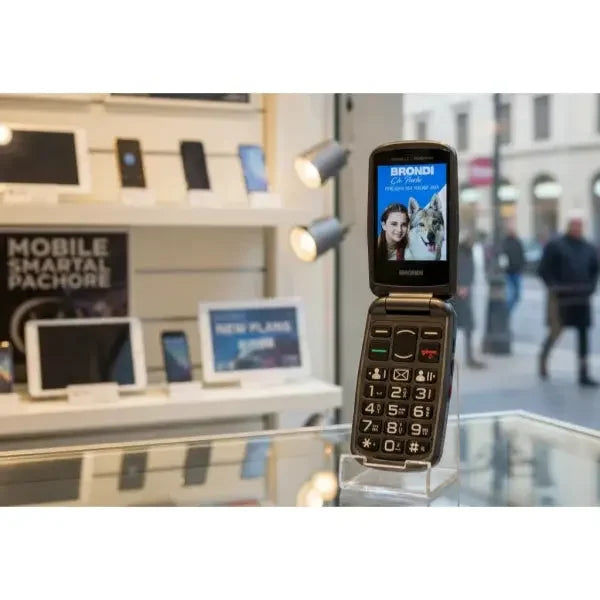Brondi Amico Sicuro Plus cellulare per anziani con tasti grandi e schermo a colori