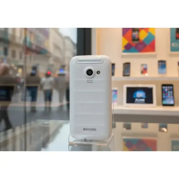 Cellulare per anziani Brondi Fox bianco con fotocamera e design semplice per facile utilizzo