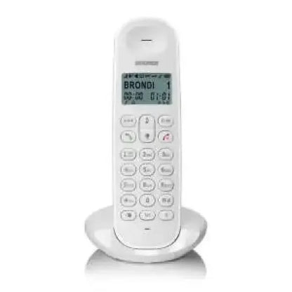 Telefono Cordless Brondi bianco con display e tastiera ergonomica per chiamate facili