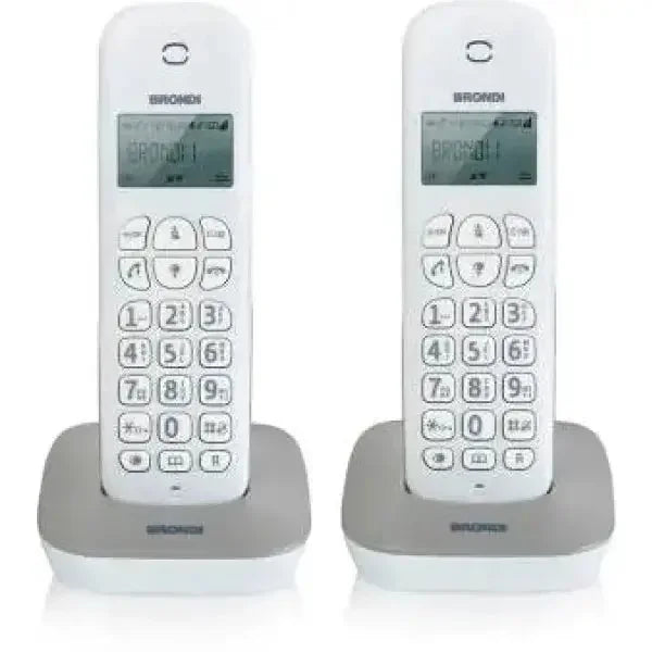 Set di due telefoni cordless Brondi con display digitale e tasti grandi