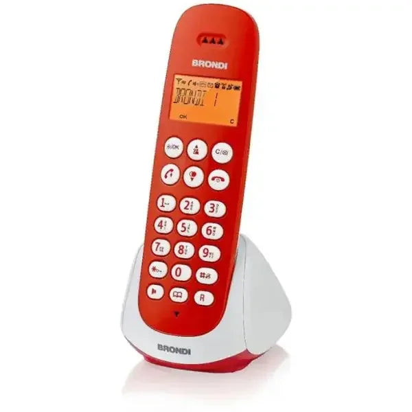 Telefono Cordless Brondi Rosso con display e tasti grandi per comunicazioni semplici e convenienti