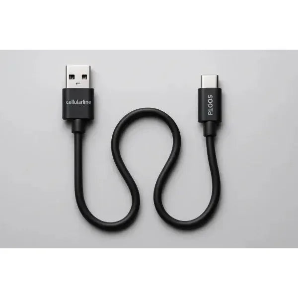 Cavo USB-C Cellularline in nero per la ricarica e il trasferimento dati