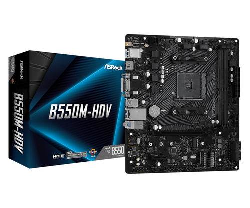 ASROCK MB AM4 B550M-HDV 2xDDR4 4xSATA RAID M.2 USB 3.2 VGA/DVIHDMI - TecnoRoyal