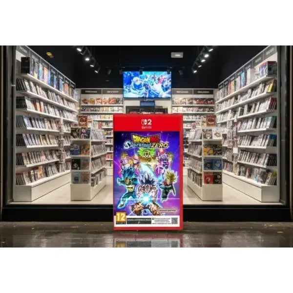 Gioco Dragon Ball Serasor Zero in esposizione nel negozio di Bandai Namco con giochi in evidenza