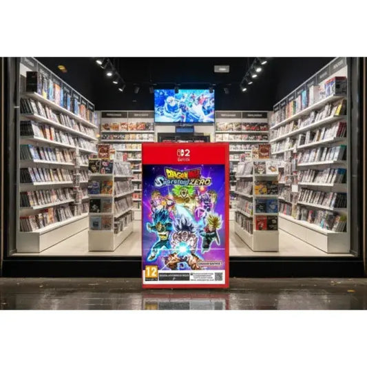 Gioco Dragon Ball Serasor Zero in esposizione nel negozio di Bandai Namco con giochi in evidenza