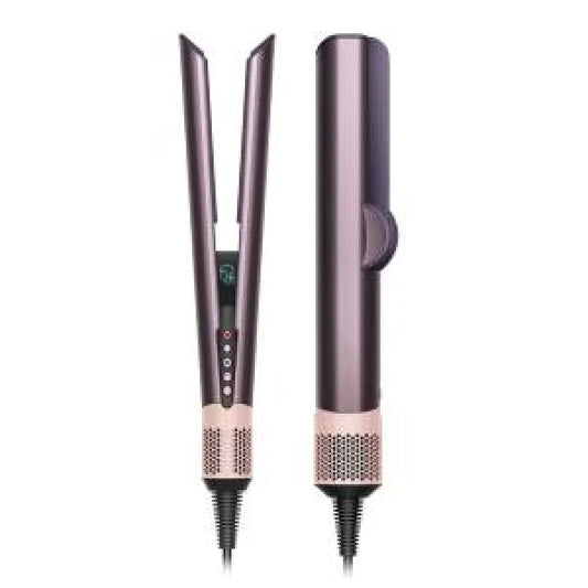 Piastra per capelli Dyson Airstrait elegante in colore viola con display digitale e design moderno