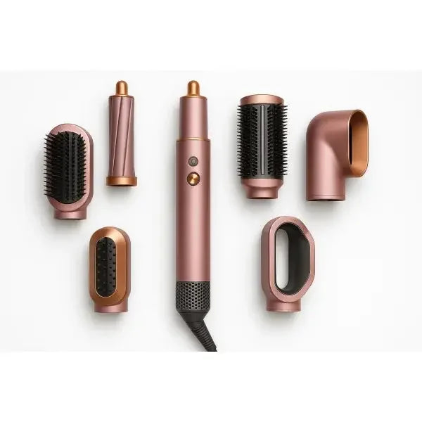 Set di accessori per Dyson Airwrap con vari strumenti per acconciature e styling dei capelli