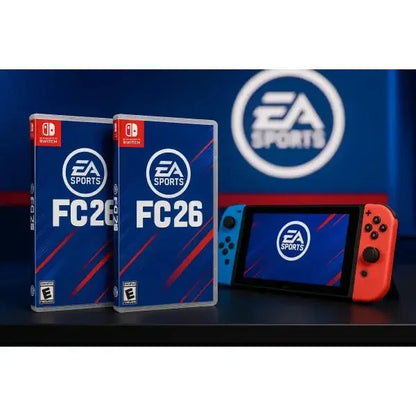 EA Sports FC 26 per Nintendo Switch con custodie e console in evidenza