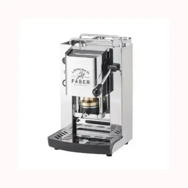 Macchina da caffè FABER in acciaio inox con design compatto e leva per erogazione manuale