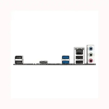 Pannello posteriore scheda madre GIGABYTE con porte USB, Ethernet e audio colore nero e bianco