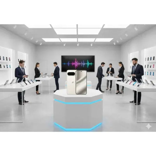 Smartphone Google Pixel 10 Pro XL in esposizione in un negozio di elettronica moderno