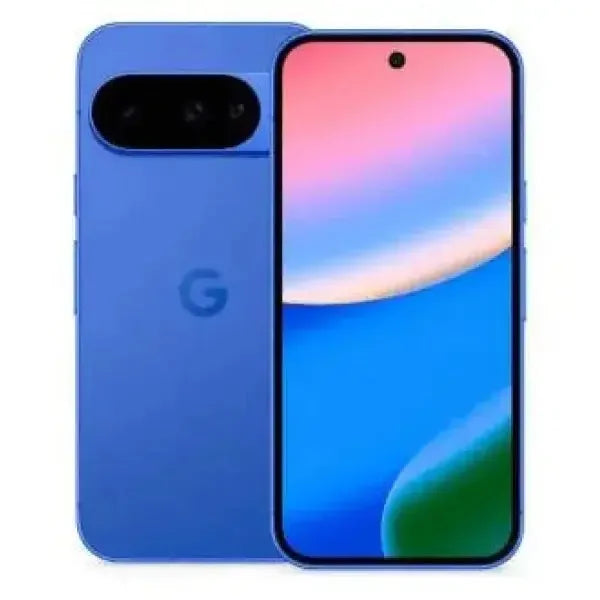 Smartphone Google Pixel 10 in blu con schermo grande e fotocamera innovativa sul retro