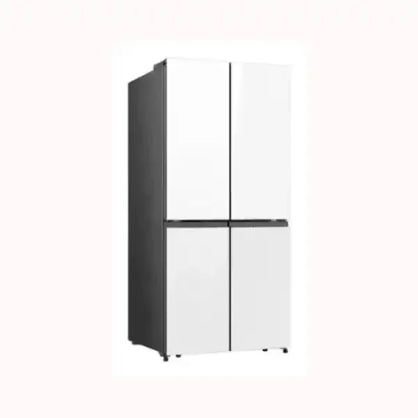 Frigorifero HISENSE a quattro porte con design moderno bianco e finiture nere