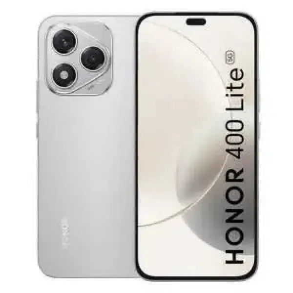 Smartphone Honor 400 Lite con tripla fotocamera e design elegante in colorazione grigia