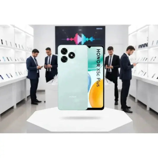 Smartphone Honor X5C Plus con display grande e design elegante in negozio tecnologico