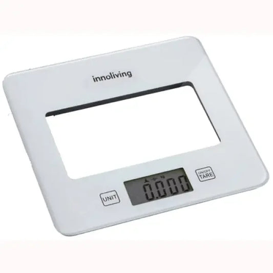 Bilancia da cucina Innoliving digitale bianca con display LCD e funzioni tara e unità di misura