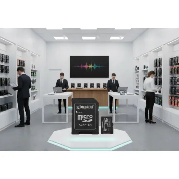 Scheda micro SD KINGSTON con adattatore nel negozio di elettronica moderna