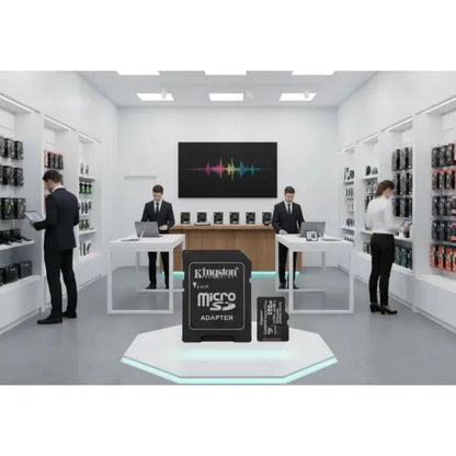 Scheda micro SD KINGSTON con adattatore nel negozio di elettronica moderna