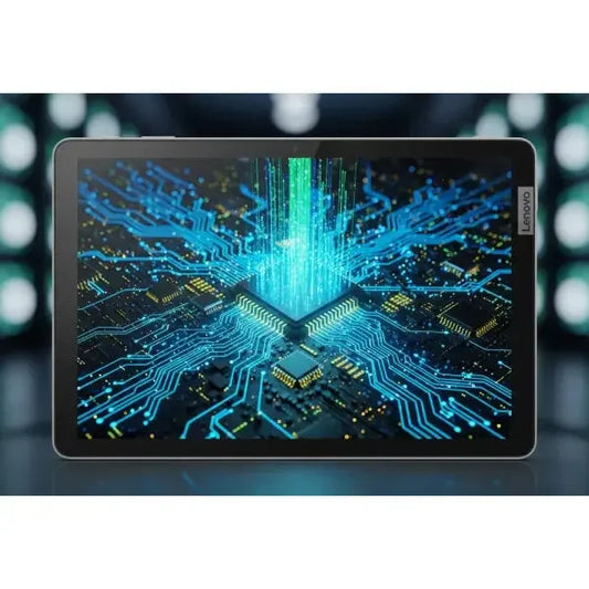 Tablet Lenovo Idea Tab con design tecnologico e dettagli di circuiti elettronici in evidenza