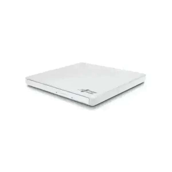 Masterizzatore LG e HITACHI esterno in bianco con design compatto e leggero