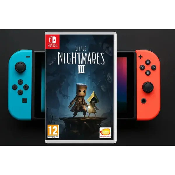 Gioco Little Nightmares 3 per Nintendo Switch con copertina e console in evidenza
