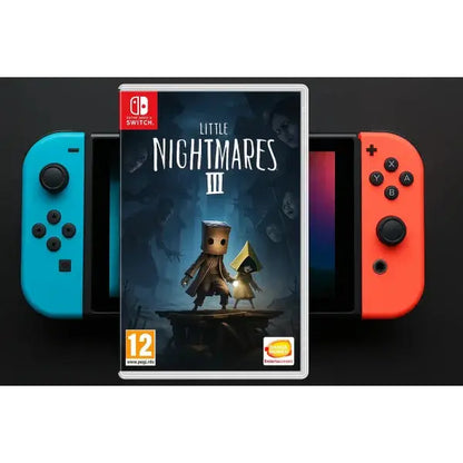 Gioco Little Nightmares 3 per Nintendo Switch con copertina e console in evidenza