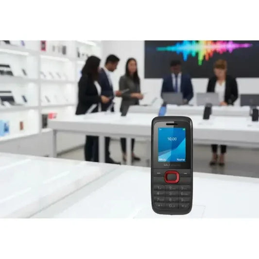 Cellulare per anziani Mobiwire con tasti grandi e display facile da usare in un negozio elettronico