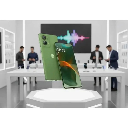 Smartphone Motorola Edge 50 Fusion in verde con schermo grande e design elegante