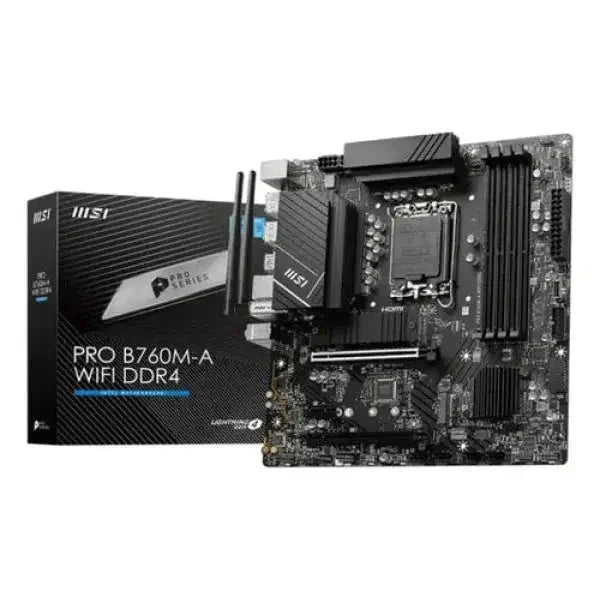 Scheda madre MSI PRO B760M-A WIFI DDR4 con design compatto per prestazioni elevate