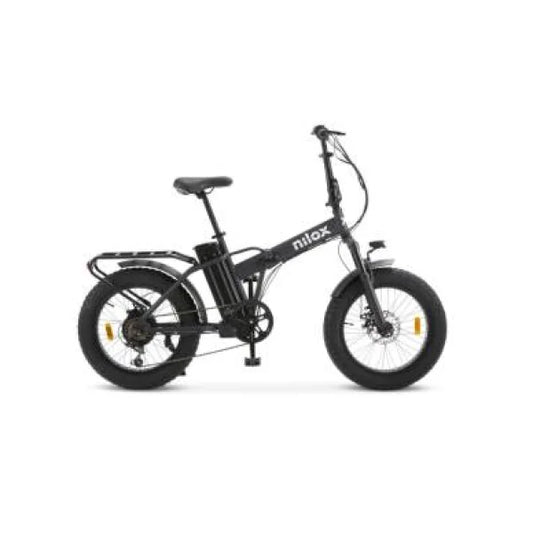 Nilox bici elettrica pieghevole con ruote spesse nera per uso urbano e tempo libero