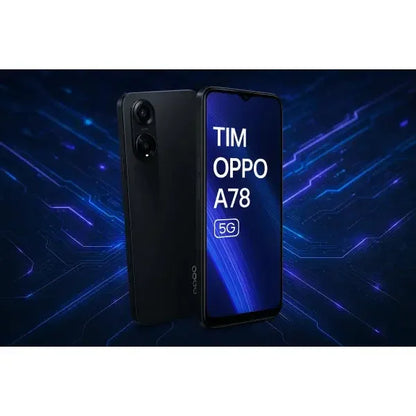 Smartphone OPPO A78 5G in nero con schermo luminoso e design elegante