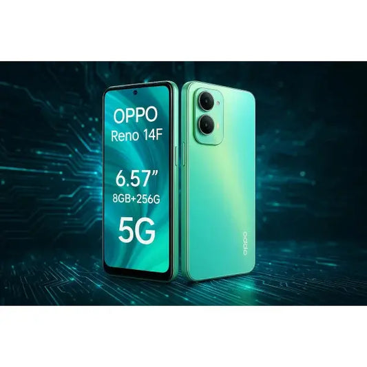 Smartphone OPPO Reno 14F con display da 6,57 pollici, 8GB di RAM e 256GB di memoria, supporto 5G