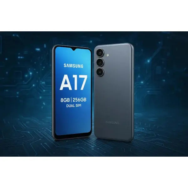 Smartphone Samsung A17 con 8GB di RAM e 256GB di memoria, Dual SIM, design elegante