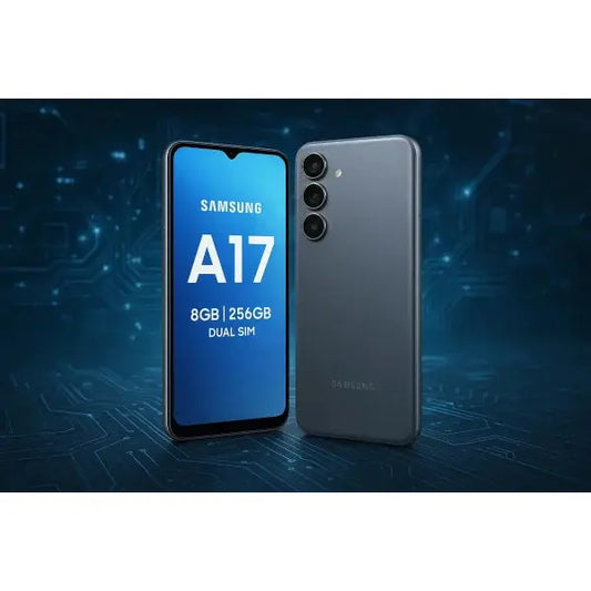 Smartphone Samsung A17 con 8GB di RAM e 256GB di memoria, Dual SIM, design elegante