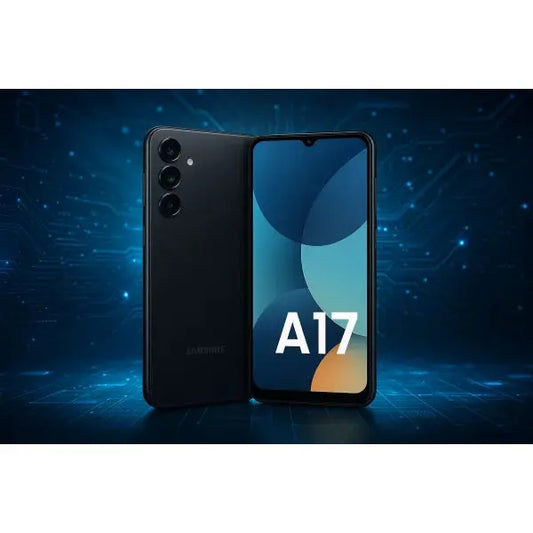 Smartphone Samsung Galaxy A17 con display luminoso e design elegante in nero