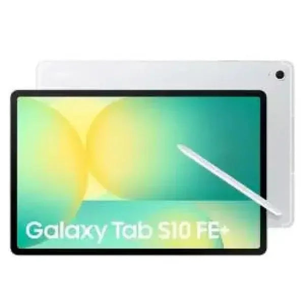 Samsung Galaxy Tab S10 FE con stilo in bianco, ideale per produttività e intrattenimento