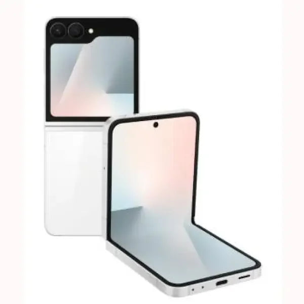 Smartphone Samsung Galaxy Z Flip con design pieghevole e schermo AMOLED in bianco e nero