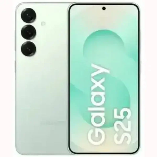 Smartphone Samsung S25 nero con tripla fotocamera posteriore e display ampio senza bordi