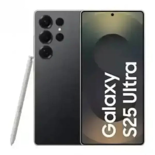Smartphone Samsung S25 Ultra nero con schermo ampio e penna digitale inclusa